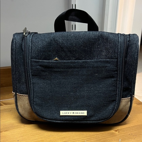 Lucky Brand Denim and Tan Toiletry Bag - Picture 1 of 4